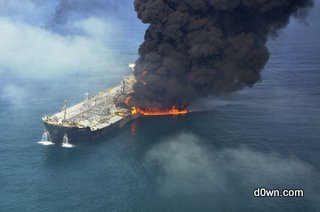 Incendie d'un tanker